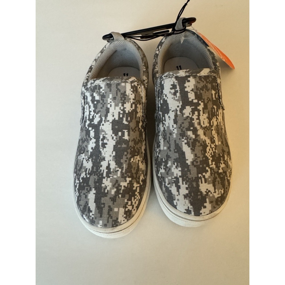 Wonder Nation Kids Size 11 Gray Camo Slip On Shoes Memory Foam NWT